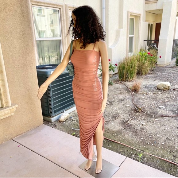 NEW NBD Natasha Maxi Dress in Mocha/Mauve Size S - Picture 5 of 10